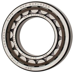 SKF - 55mm Bore Diam, 100mm Outside Diam, 21mm Wide Cylindrical Roller Bearing - 84,200 N Dynamic Capacity, 95,000 Lbs. Static Capacity - Benchmark Tooling