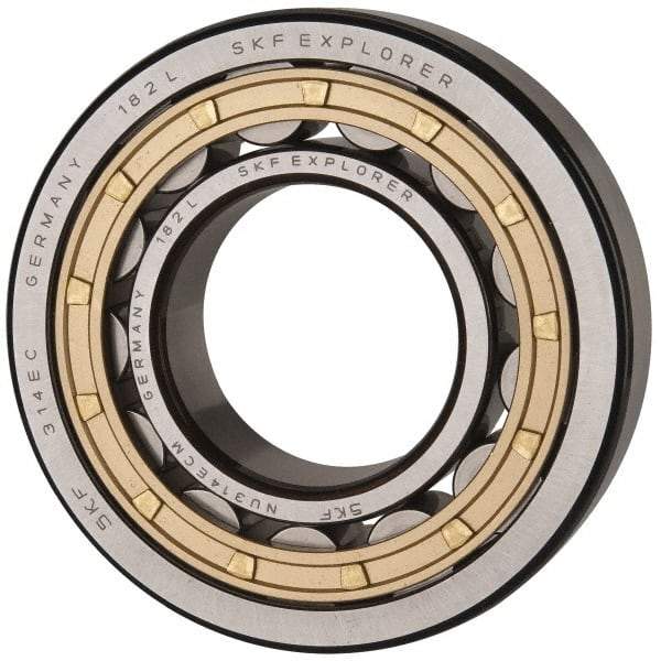 SKF - 70mm Bore Diam, 150mm Outside Diam, 35mm Wide Cylindrical Roller Bearing - 205,000 N Dynamic Capacity, 228,000 Lbs. Static Capacity - Benchmark Tooling