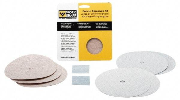 Work Sharp - 6 Inch Outside Diameter 9 Piece Abrasives Kit - P80, P120, P220, P400 Grit, Work Sharp 2000 and 3000 Machine Compatible - Benchmark Tooling