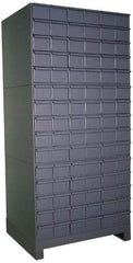 Durham - 90 Bin Drawer Cabinet System - 17-1/4 Inch Overall Depth x 69-1/8 Inch Overall Height, Gray Steel Bins - Benchmark Tooling