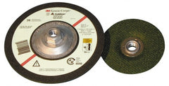 3M - 36 Grit, 7" Wheel Diam, 1/8" Wheel Thickness, Type 27 Depressed Center Wheel - Benchmark Tooling