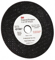 3M - 6" Aluminum Oxide Cutoff Wheel - 0.045" Thick, 7/8" Arbor, 10,200 Max RPM, Use with Angle Grinders - Benchmark Tooling