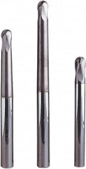 Seco - 6mm Diam, 6mm LOC, 4 Flute Solid Carbide Ball End Mill - MEGA-64 Finish, Single End, 80mm OAL, 6mm Shank Diam, Spiral Flute - Benchmark Tooling