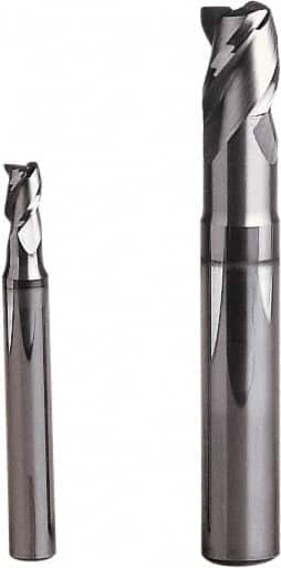 Seco - 2.5mm, 3 Flute, Single End, Solid Carbide, 0.2mm Corner Radius End Mill - 40mm OAL, 40° Helix, Right Hand Flute, 4mm LOC, Right Hand Cut, 6mm Extended Reach - Benchmark Tooling