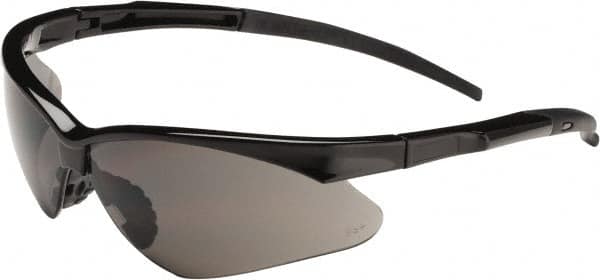 PRO-SAFE - Gray Lenses, Framed Safety Glasses - Scratch Resistant, Black Rubber Frame, Size Universal, Wrap Around - Benchmark Tooling