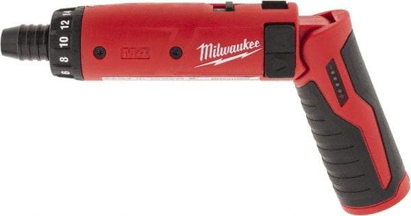 Milwaukee Tool - 4 Volts, Lithium-Ion Battery, Swivel Handle Cordless Screwdriver - 200, 600 RPM, 44 Inch/Lbs. Torque, 2 Speed - Benchmark Tooling