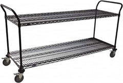 Value Collection - 600 Lb Capacity, 24" Wide x 72" Long x 39" High Wire Cart - 2 Shelf, Steel, Swivel Casters - Benchmark Tooling