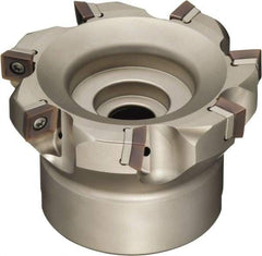 Sumitomo - 5 Inserts, 2" Cut Diam, 3/4" Arbor Diam, Indexable Square-Shoulder Face Mill - 1-3/4" High, SOMT 1204.. Insert Compatibility, Through Coolant, Series WaveMill - Benchmark Tooling