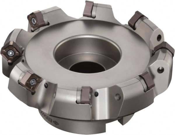 Sumitomo - 6" Cut Diam, 1-1/2" Arbor Hole, 6mm Max Depth of Cut, 45° Indexable Chamfer & Angle Face Mill - 10 Inserts, ONMT 05T6\xB6SNMT 13T6\xB6XNET 13T6 Insert, Right Hand Cut, Series DualMill - Benchmark Tooling