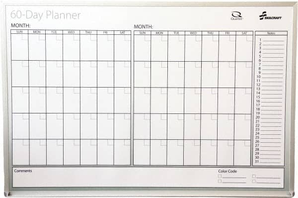 Ability One - 2" High x 26" Wide Dry Erase - Mylar Laminated, 39" Deep, Includes Accessory Tray, Mounting Kit, Instructions & Four Dry Erase Markers (Black, Blue, Green, Red) - Benchmark Tooling