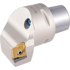 Iscar - Right Hand Cut, Size C4, LNMX Insert Compatiblity, External Modular Turning & Profiling Cutting Unit Head - 27mm Ctr to Cutting Edge, 50mm Head Length, Through Coolant, Series Heliturn - Benchmark Tooling