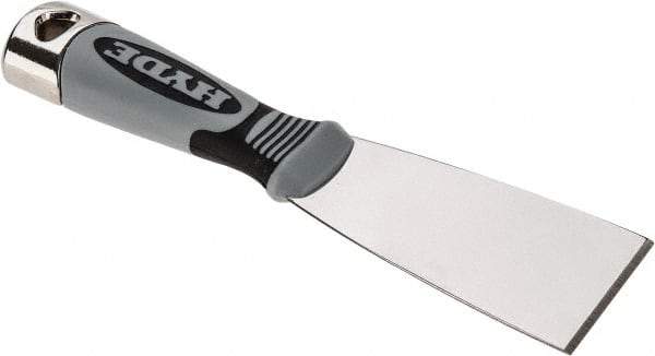 Hyde Tools - 2" Wide Stainless Steel Putty Knife - Stiff, Cushioned Grip Polypropylene Handle, 8" OAL - Benchmark Tooling