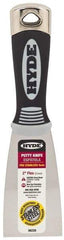 Hyde Tools - 2" Wide Stainless Steel Putty Knife - Flexible, Cushioned Grip Polypropylene Handle, 8" OAL - Benchmark Tooling