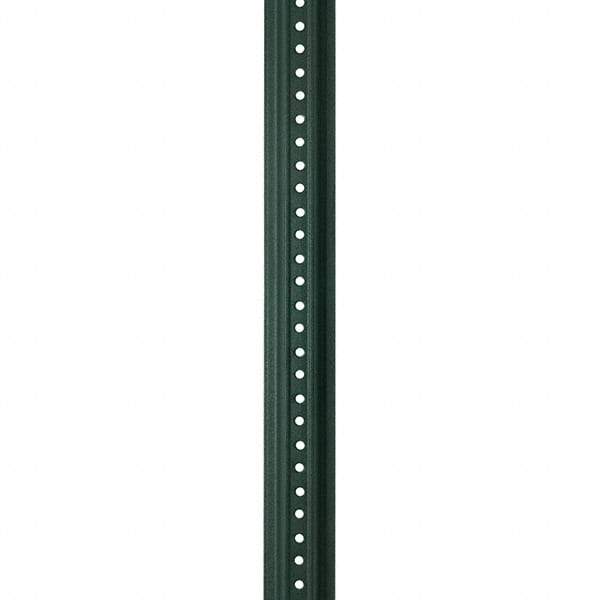 Nucor - 8' High, Powder Coated Traffic Sign Post - Steel, 3/8" Hole Diam, Green - Benchmark Tooling