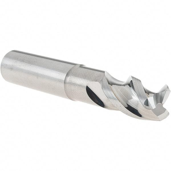 Iscar - 1/2", 3 Flute, Single End, Solid Carbide, 0.09" Corner Radius End Mill - 3" OAL, Right Hand Flute, 3/4" LOC, Right Hand Cut, 1-1/2" Extended Reach - Benchmark Tooling