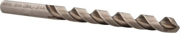 Hertel - 19/64" 135° Cobalt Jobber Drill - Bright Finish, Spiral Flute, 4-3/8" OAL, Split Point - Benchmark Tooling