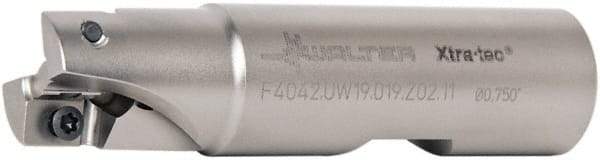 Walter - 3/4" Cut Diam, 11mm Max Depth of Cut, 3/4" Shank Diam, 3.061" OAL, Indexable Square Shoulder End Mill - AD.T 1204.. Inserts, Weldon Shank, 90° Lead Angle - Benchmark Tooling