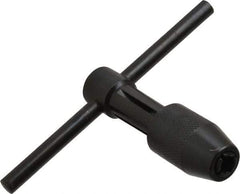 Cle-Line - 7/32 to 1/2" Tap Capacity, T Handle Tap Wrench - 3-5/8" Overall Length - Benchmark Tooling