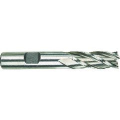 7/8 Dia. x 4-1/8 Overall Length 4-Flute Square End High Speed Steel SE End Mill-Round Shank-Center Cutting -Uncoated - Benchmark Tooling