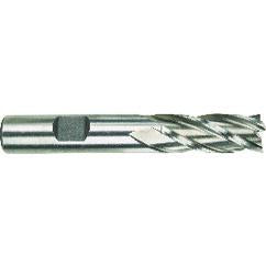 13/16 Dia. x 4 Overall Length 4-Flute Square End High Speed Steel SE End Mill-Round Shank-Center Cutting -Uncoated - Benchmark Tooling