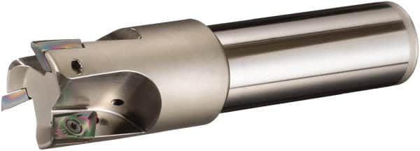 Sumitomo - 1" Cut Diam, 1" Shank Diam, 4.781" OAL, Indexable Square Shoulder End Mill - AECT Inserts, Weldon Shank, 90° Lead Angle, Through Coolant, Series WaveMill - Benchmark Tooling