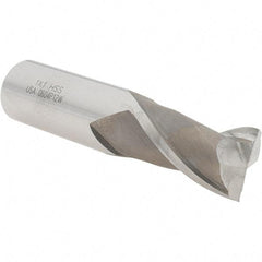 Value Collection - 1", 1-5/8" LOC, 1" Shank Diam, 4-1/8" OAL, 2 Flute, High Speed Steel Square End Mill - Single End, Uncoated, Spiral Flute, 30° Helix, Centercutting, Right Hand Cut, Right Hand Flute - Benchmark Tooling