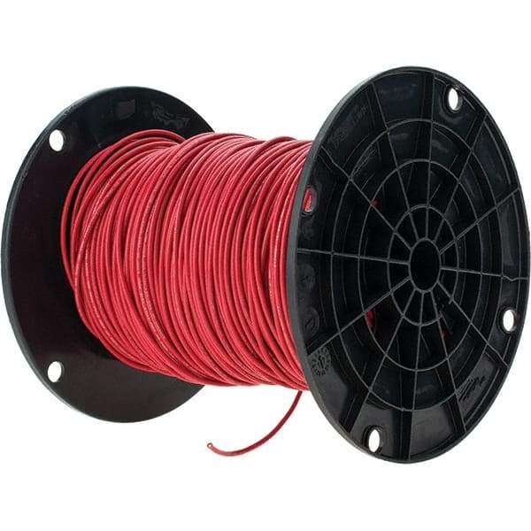 Value Collection - THHN, 16 AWG, 10 Amp, 500' Long, Stranded Core, 26 Strand Building Wire - Red, Thermoplastic Insulation - Benchmark Tooling