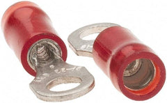 Value Collection - 22-18 AWG Partially Insulated Crimp Connection D Shaped Ring Terminal - #6 Stud, Tin Plated Copper Contact - Benchmark Tooling