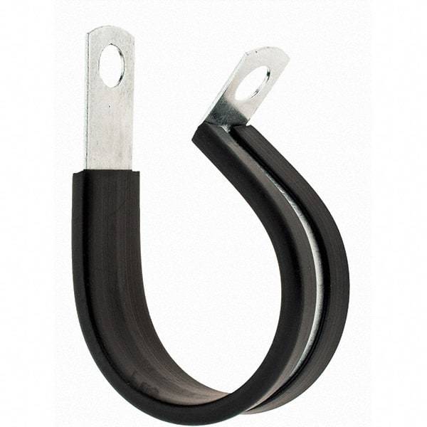 Value Collection - 1-1/4" Bundle Diam, 1/4" Hole, Steel Clamp - 1/2" Wide, Black - Benchmark Tooling