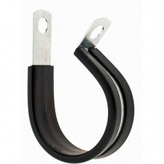 Value Collection - 1-1/4" Bundle Diam, 1/4" Hole, Steel Clamp - 1/2" Wide, Black - Benchmark Tooling