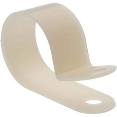Made in USA - 3/4" Bundle Diam, 3/16" Hole, Nylon Clamp - 1/2" Wide, White - Benchmark Tooling