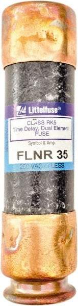 Value Collection - 125 VDC, 250 VAC, 35 Amp, Time Delay General Purpose Fuse - 3" OAL, 200 kA Rating, 13/16" Diam - Benchmark Tooling