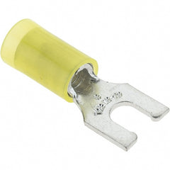 Value Collection - #8 Stud, 12 to 10 AWG Compatible, Partially Insulated, Crimp Connection, Locking Fork Terminal - Benchmark Tooling