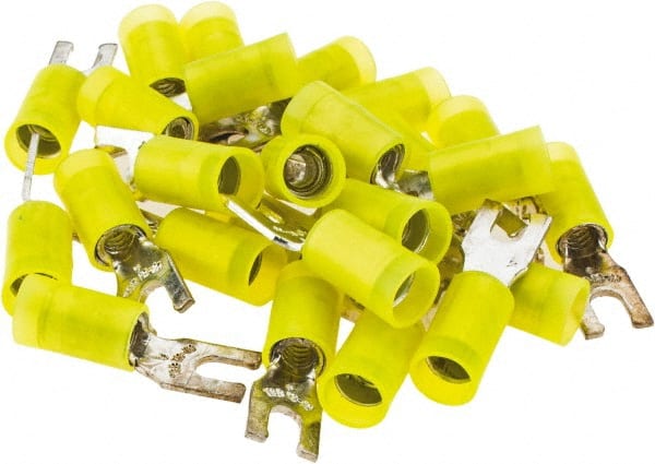 Value Collection - #6 Stud, 12 to 10 AWG Compatible, Partially Insulated, Crimp Connection, Locking Fork Terminal - Benchmark Tooling