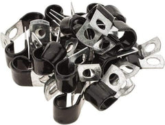 Value Collection - 1/2" Bundle Diam, 3/8" Hole, Steel Clamp - 3/4" Wide, Black - Benchmark Tooling
