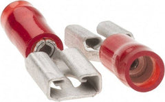 Value Collection - 22 to 18 AWG, Nylon, Partially Insulated, Female Wire Disconnect - 1/4" Wide Tab, Red, CSA Certified, UL Listed - Benchmark Tooling