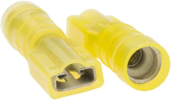 Value Collection - 12 to 10 AWG, Nylon, Fully Insulated, Female Wire Disconnect - 1/4" Wide Tab, Yellow, CSA Certified, UL Listed - Benchmark Tooling