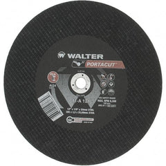 Value Collection - 12" 24 Grit Aluminum Oxide Cutoff Wheel - 1/8" Thick, 20mm Arbor, 6,300 Max RPM - Benchmark Tooling