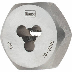 Value Collection - #10-24 UNC Thread, 1" Hex, Right Hand Thread, Hex Rethreading Die - Carbon Steel - Exact Industrial Supply