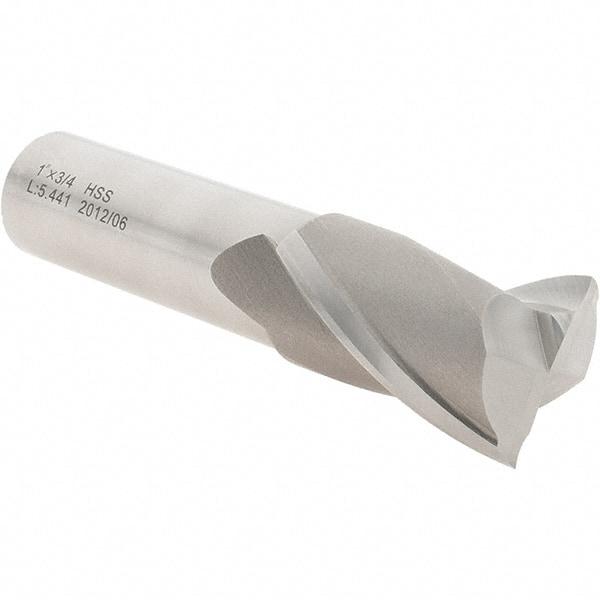 Value Collection - 1", 1-1/2" LOC, 3/4" Shank Diam, 3-3/4" OAL, 2 Flute, High Speed Steel Square End Mill - Single End, Uncoated, Spiral Flute, 30° Helix, Centercutting, Right Hand Cut, Right Hand Flute - Benchmark Tooling