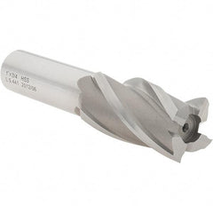 Value Collection - 1", 1-7/8" LOC, 3/4" Shank Diam, 4-1/8" OAL, 4 Flute, High Speed Steel Square End Mill - Single End, Uncoated, Spiral Flute, 30° Helix, Right Hand Cut, Right Hand Flute - Benchmark Tooling