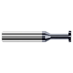 Staggered Tooth - 0.5000″ (1/2″) Cutter Diameter × 0.0050″ Radius × 0.0930″ (3/32″) Width × 0.7500″ (3/4″) Neck Length Carbide Corner Radius Stagger Keyseat Cutter, 8 Flutes, AlTiN Coated - Exact Industrial Supply