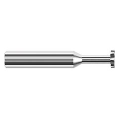 Staggered Tooth - 0.2500″ (1/4″) Cutter Diameter × 0.0050″ Radius × 0.0620″ (1/16″) Width × 0.3750″ (3/8″) Neck Length Carbide Corner Radius Stagger Keyseat Cutter, 6 Flutes - Exact Industrial Supply