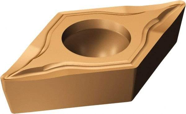 Sandvik Coromant - DCMT32.52 UM Grade 1115 Carbide Turning Insert - TiAlN/AlCr2O3 Finish, 55° Diamond, 3/8" Inscr Circle, 5/32" Thick, 1/32" Corner Radius - Benchmark Tooling