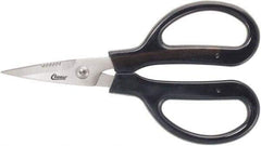 Clauss - 3" LOC, 9-1/4" OAL Stainless Steel Blunt Point Trimmers - Serrated, Plastic Handle, For Paper, Fabric - Benchmark Tooling