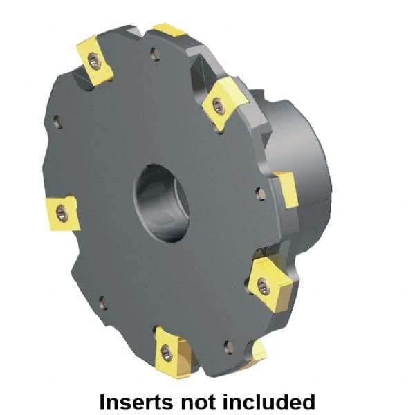 Kennametal - Shell Mount Connection, 0.2362" Cutting Width, 0.6299" Depth of Cut, 80mm Cutter Diam, 0.8661" Hole Diam, 4 Tooth Indexable Slotting Cutter - 90° LN Toolholder, LNE 1235... Insert - Benchmark Tooling