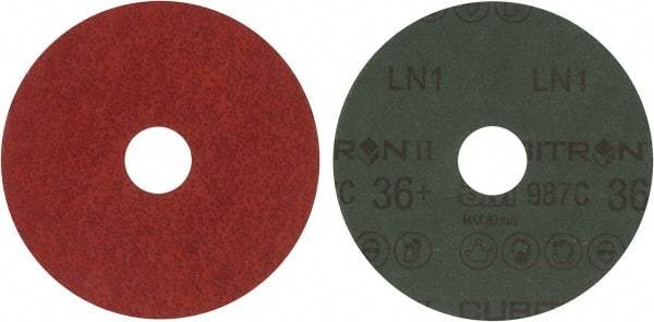 3M - 4-1/2" Diam 7/8" Hole 36+ Grit Fiber Disc - Very Coarse Grade, Ceramic, 13,300 Max RPM, Series 987C - Benchmark Tooling