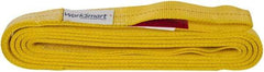 Value Collection - 16' Long x 2" Wide, 6,400 Lb Vertical Capacity, 2 Ply, Polyester Web Sling - 5,000 Lb Choker Capacity, with Eye & Eye (Flat) - Benchmark Tooling