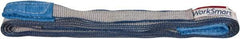 Value Collection - 14' Long x 1" Wide, 1,600 Lb Vertical Capacity, 1 Ply, Polyester Web Sling - 1,250 Lb Choker Capacity, with Eye & Eye (Flat) - Benchmark Tooling