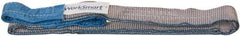 Value Collection - 4' Long x 2" Wide, 6,400 Lb Vertical Capacity, 2 Ply, Polyester Web Sling - 5,000 Lb Choker Capacity, Silver (Color), with Eye & Eye (Flat) - Benchmark Tooling